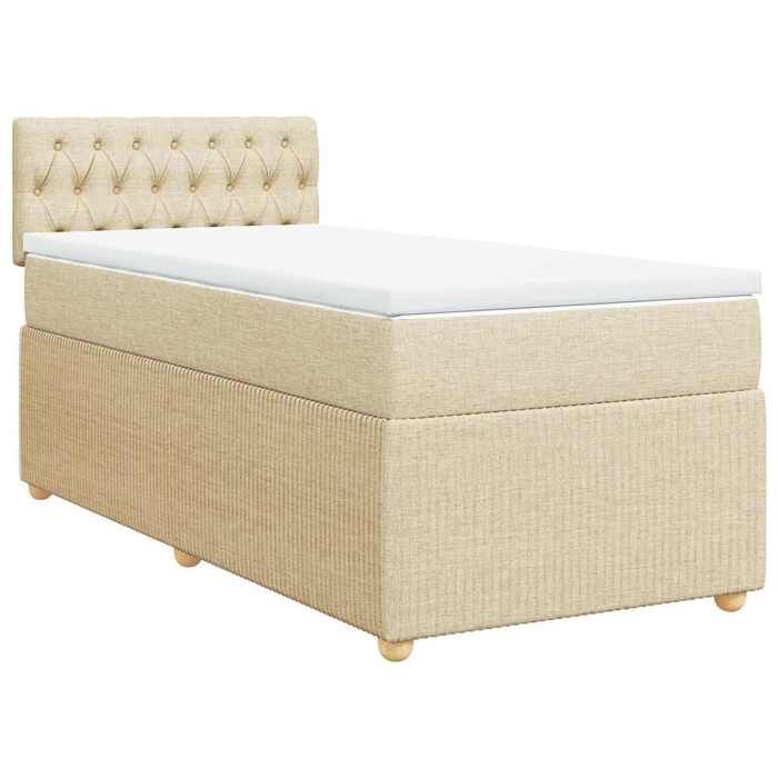 VidaXL Sommier à lattes de lit et matelas Crème 90x190 cm Tissu 3289623