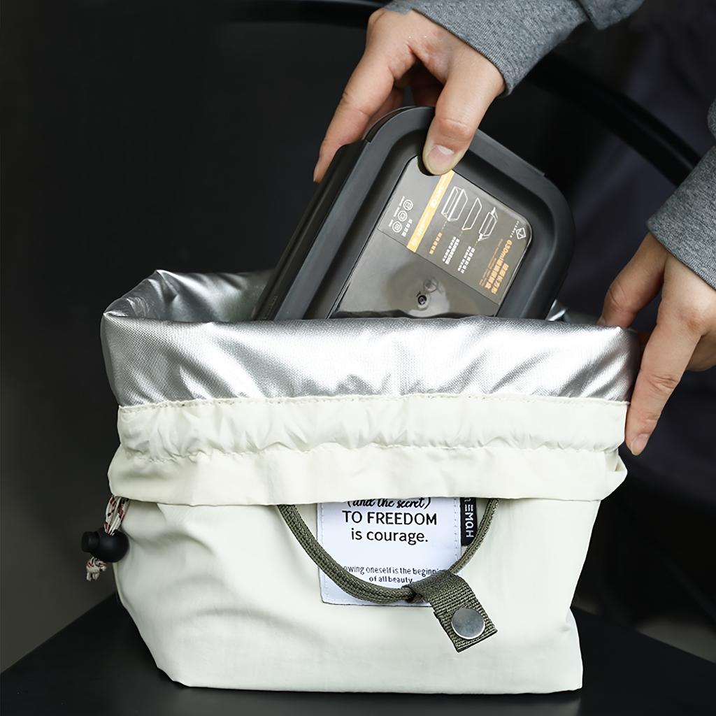 1 st Lunchväska med livfull färg och dragsko, isolerad för varmt