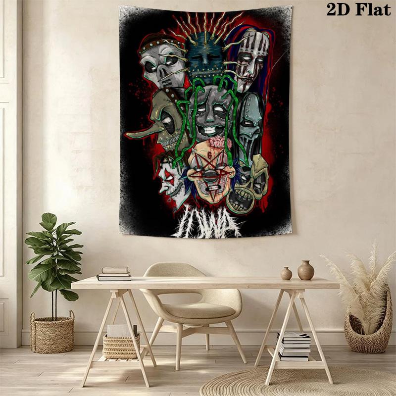 Slipknot Horror Mask Pattern Home Decor Tapestry, Wall Hanging, Decorative RV Wall Cloth.MGT0918383