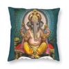 Lord Ganesha Indian Hindu Pillowcase Polyester Linen Velvet Creative Zip Decor Home Cushion Cover
