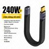 4.0 C Male To 90° Angle C Male Data Short Cable 240W USB Type C 4.0 PD Fast Charging Flat Flex Cable for  Smartphone Power Bank