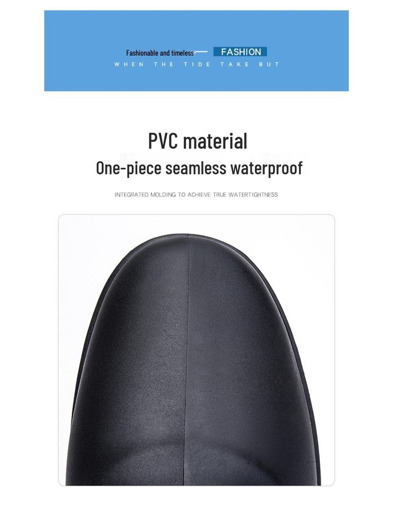 Men's Fashionable Low-Top Waterproof Rain Boots with Fleece Lining, Washable Flat Bottom, Mid-Calf, Ideal for Kitchen, Food Delivery, and Riding.