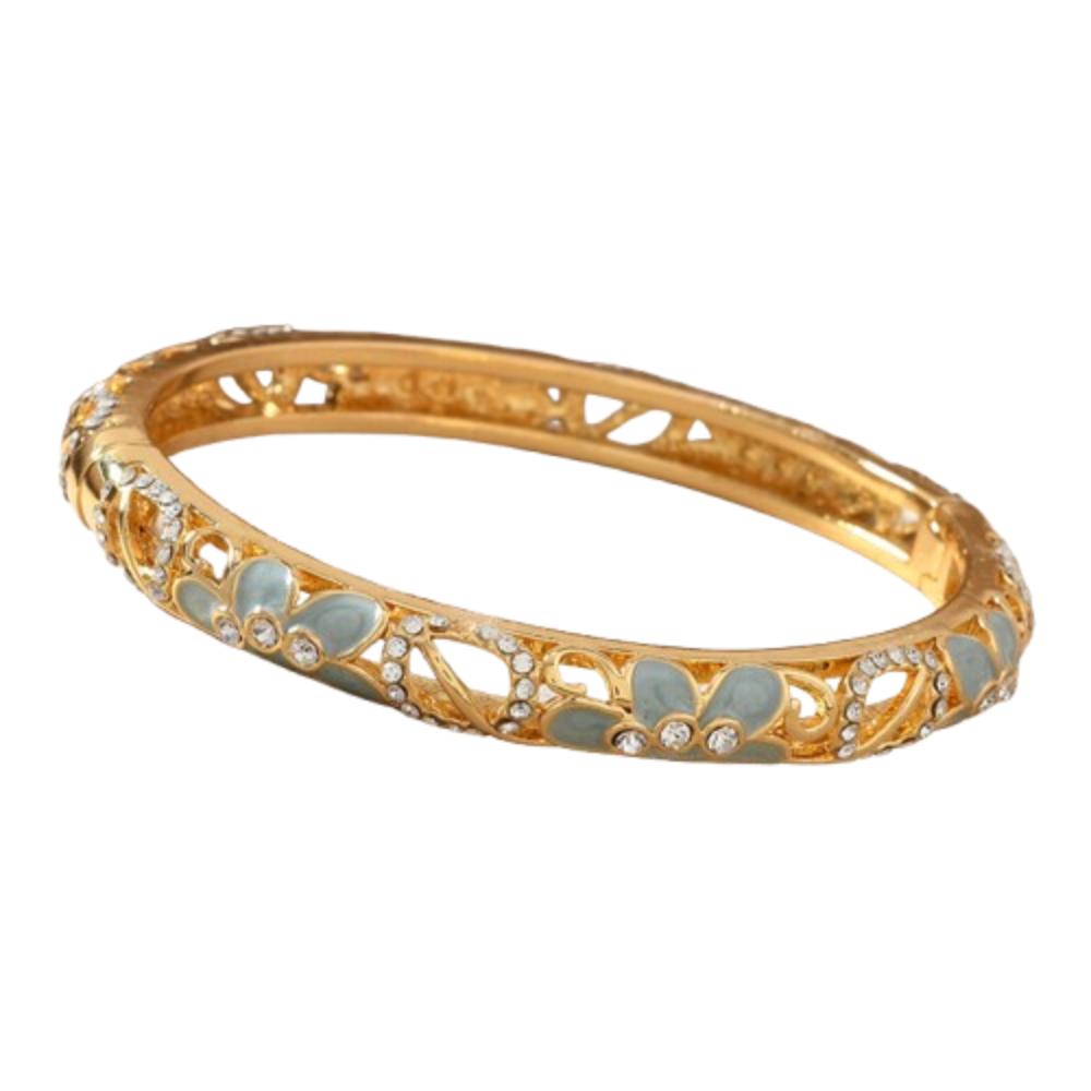 Traditional Hollow Out Flower Bangle Enamel Women's Hand Bracelet  Jewelry Gifts