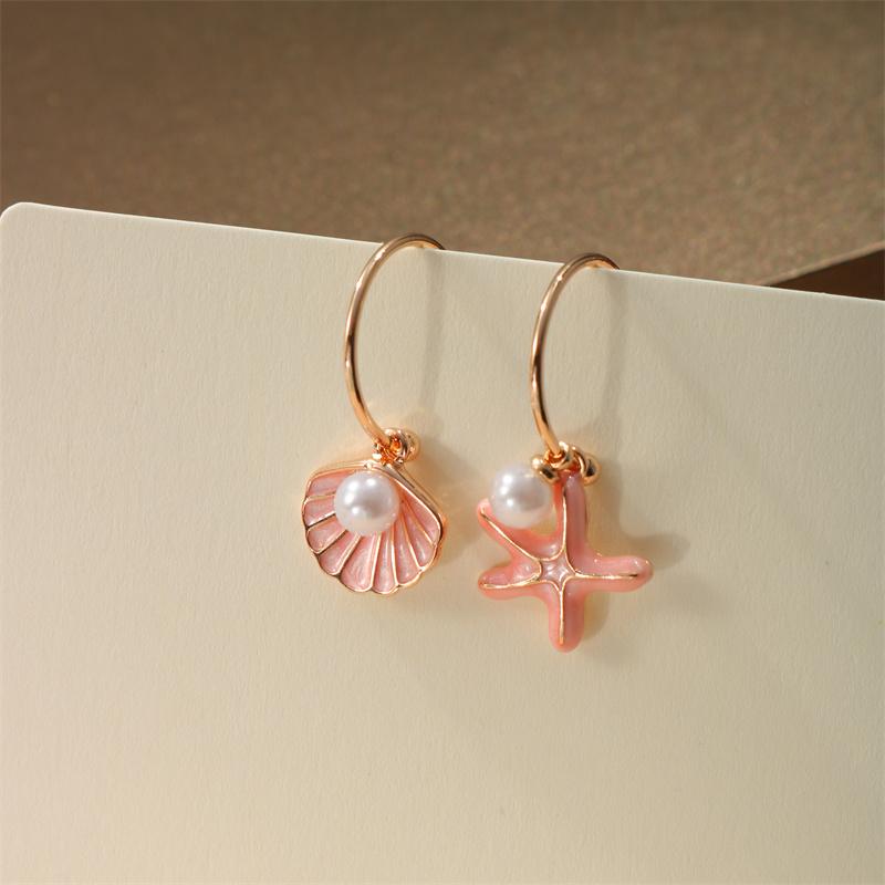 Bohemia Blue Pink Cute Starfish Shell Drop Earrings For Women Colorful Summer Fashion Jewelry Gift for Friend