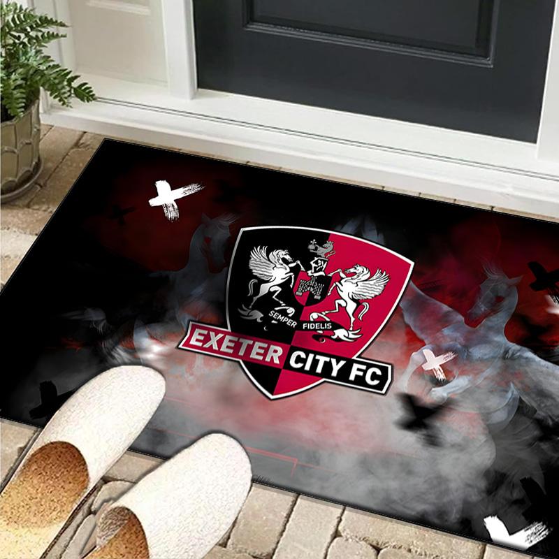 1PC Rug Exeter City Fc Crest Carpet, Chair Rug,Area Rug for Office Bedroom Living Rooms Bedroom, Doormat Decor Christmas Fan Gifts