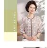 Mom's Spring/Summer Ice Silk Knit Top - Seven-Sleeve Style for Middle-Aged and Elderly Women