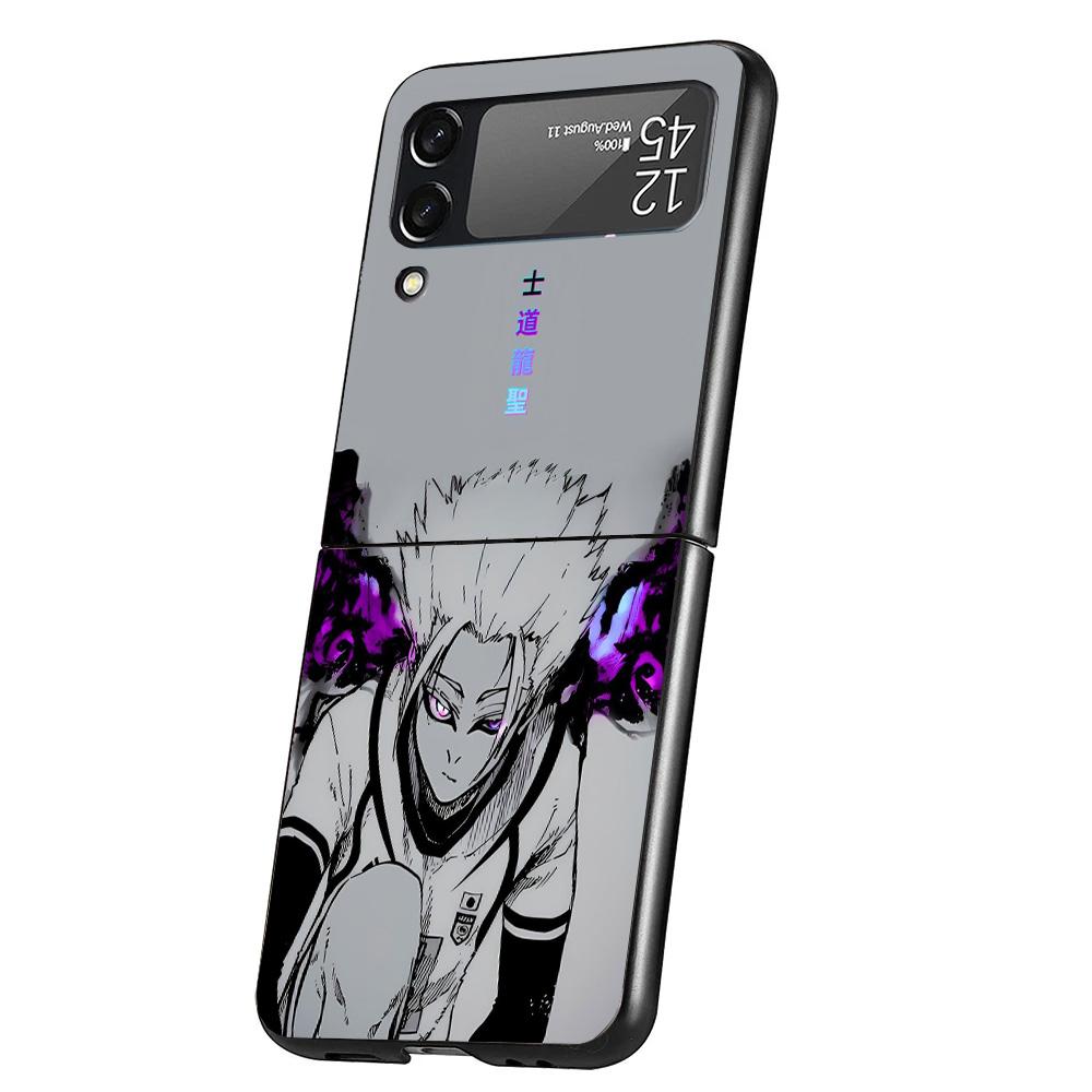 Blue Lock Shidou Ryusei Cover Phone Case For Samsung Galaxy Z Flip 7 6 5 4 3 5G Flip7 Flip6 Flip5 Flip4 Flip3 Black Fundas Shell