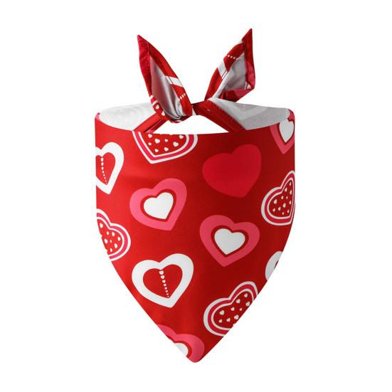Pet Saliva Wipes Adjustable Strap Exquisite Heart Pattern Pet Cleaning Cloth Pet Valentine Day Party Birthday