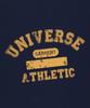 Yunibeoseugameonteu Ug Crack Print T-Shirt_Navy