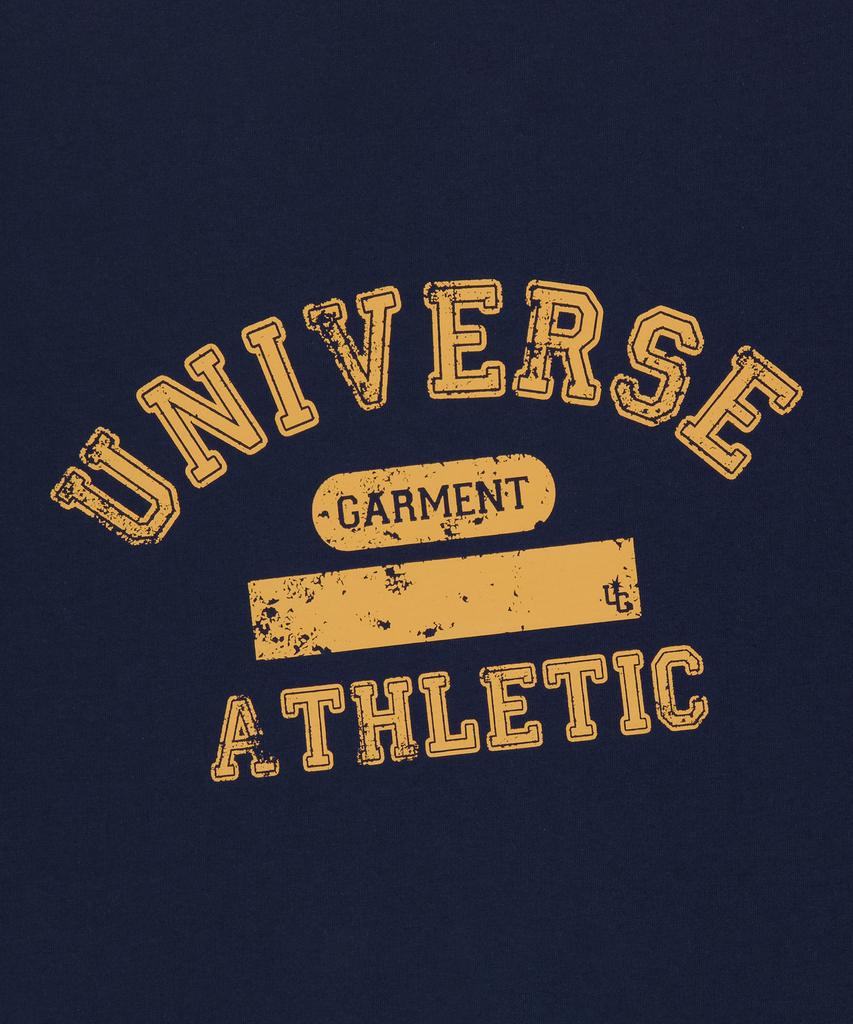 Yunibeoseugameonteu Ug Crack Print T-Shirt_Navy