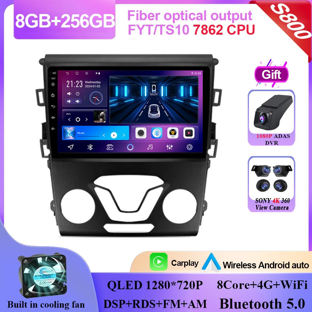 Carplay Android 14 Für Ford Mondeo 5 2014 - 2019 Autoradio Stereo Head Unit Multimedia Video Player GPS-Navigation KEIN 2din DVD