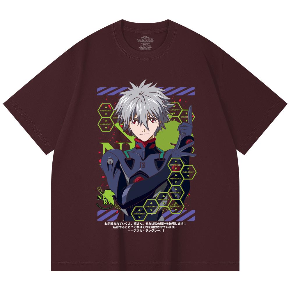 230 Gsm 100% Cotton Evangelion V5 Kagoru Print Unisex Heavy Cotton T Shirt