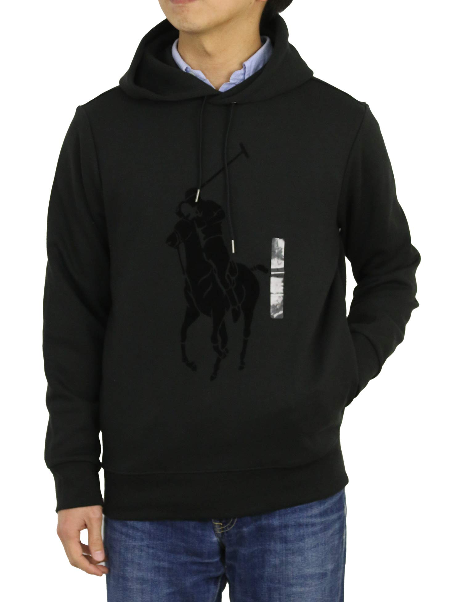 

POLO RALPH LAUREN Pullover Sweatshirt with Big Pony Size Black Men s Print, S, (Product Code 0102762-S-BLACK) чёрный