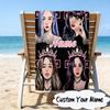 Custom Name Kpop Group Fashion Microfiber Beach Towel Super Soft & Absorbent for Bath, Beach, Travel  Bath Time Accessory, Fan Gifts