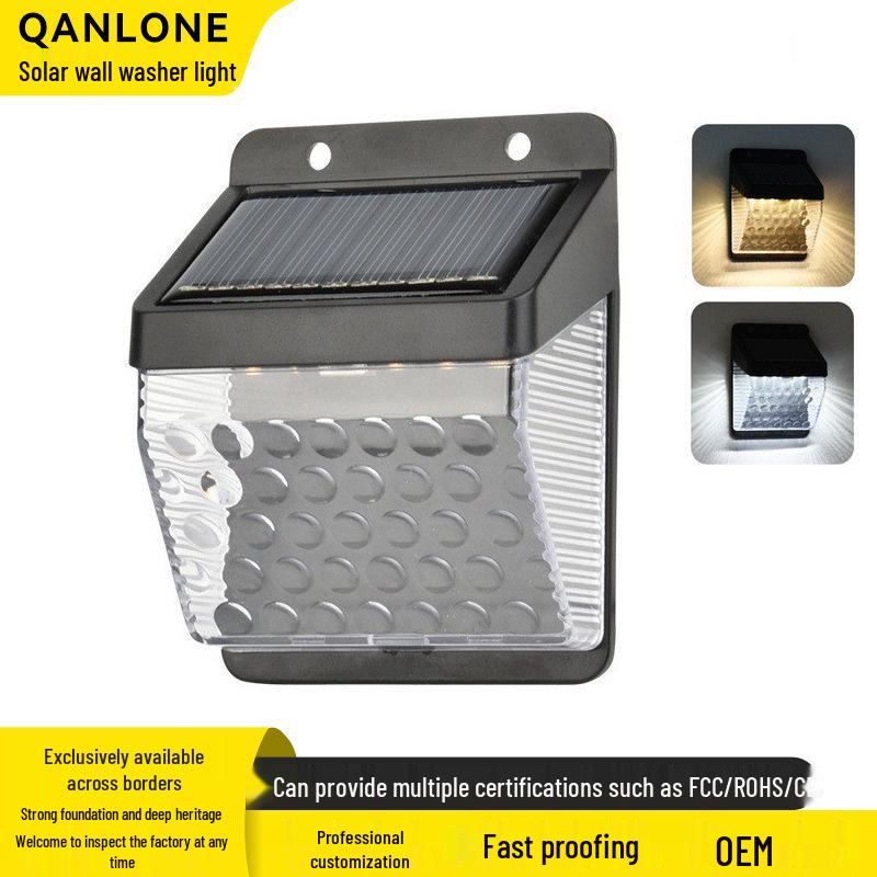 

Solar LED Wall Washer Lamp for Outdoor Gardens and Courtyards - Atmosphere Villa Christmas Fence Light Solar Landscape Light Cool White
