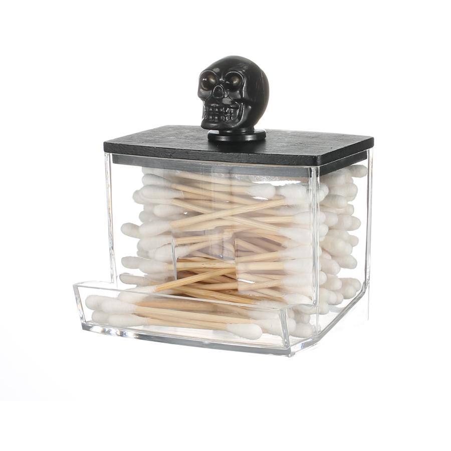 

Держатель для ватных дисков 7 унций, Диспенсер для ватных палочек, Контейнеры для ванной комнаты для украшения на Хэллоуин, Органайзер-канистра, Прозрачный чистый