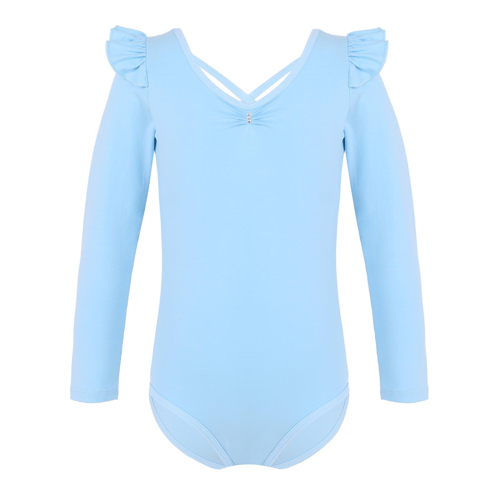 Children Girls Gymnastics Leotards Dancewear Ballerina Dance Clothing Long Sleeve Leotards Bodysuits Kids Ballet Dance Jumpsuit 110