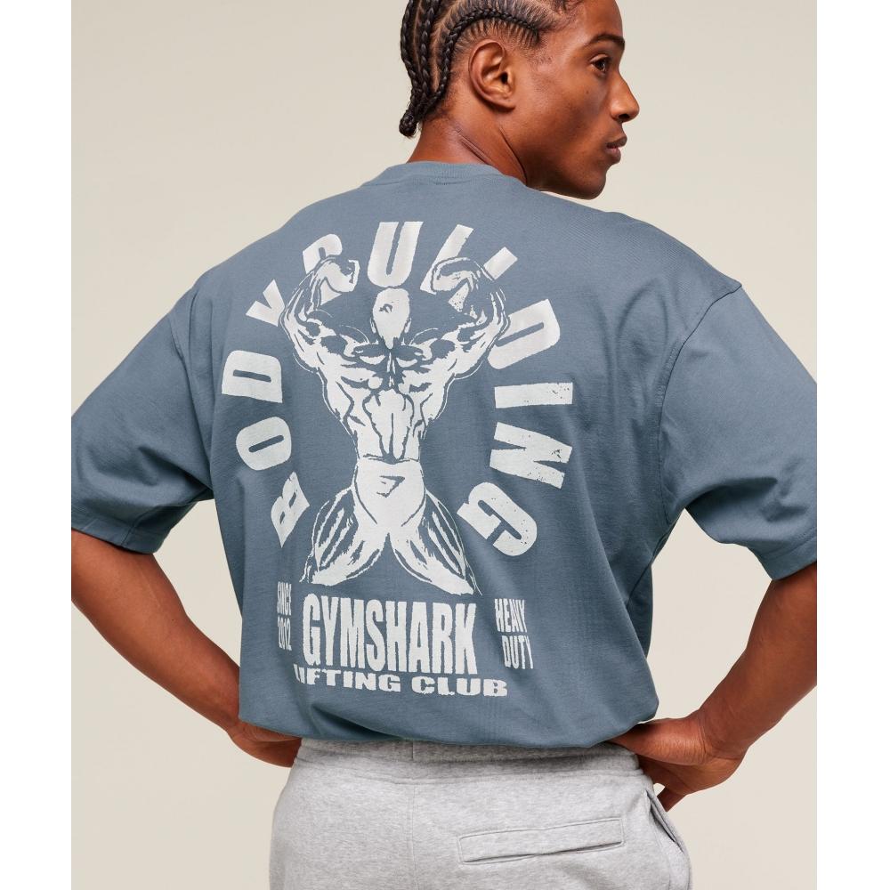 Gymshark LifTing Club Flex T shirT Iron Blue A2b8m ucTm