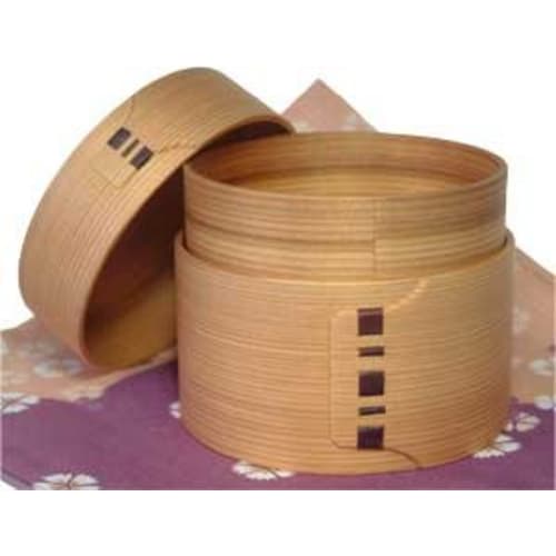 

Akita Cedar Odate Magewappa Bento Box with Two Jumbo Round Bento Boxes and Free Chopsticks [Odate Kogei Co., Akita Prefecture]