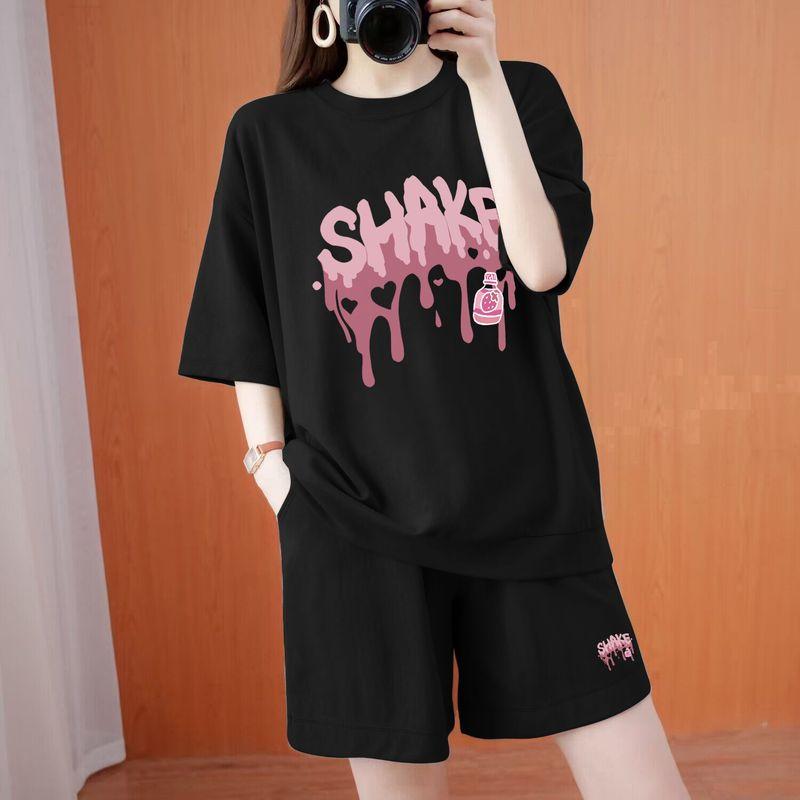 

Костюм повседневный спортивный из чистого хлопка с коротким рукавом и шортами 100.00 кг Black 2 Size XL [Suggested 67.50 kg-75.00 kg]]