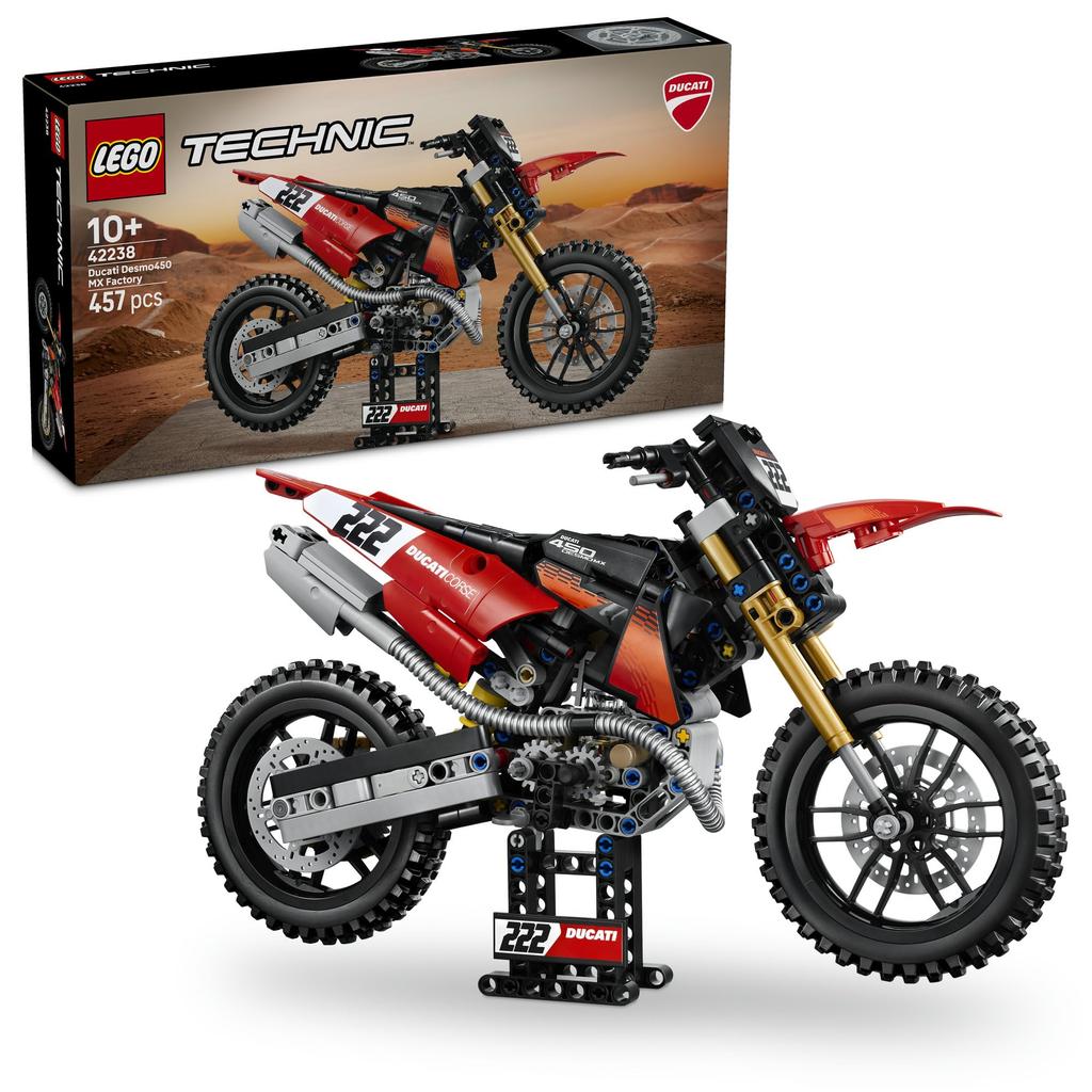 LEGO Technic Ducati Desmo 450 MX Factory Motorcycle 42238 (Toy for Boys and Girls)