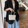 Simple Women Nylon Small Top Handle Shoulder Bag Versatile Solid Color Casual Bucket Shopper Handbag