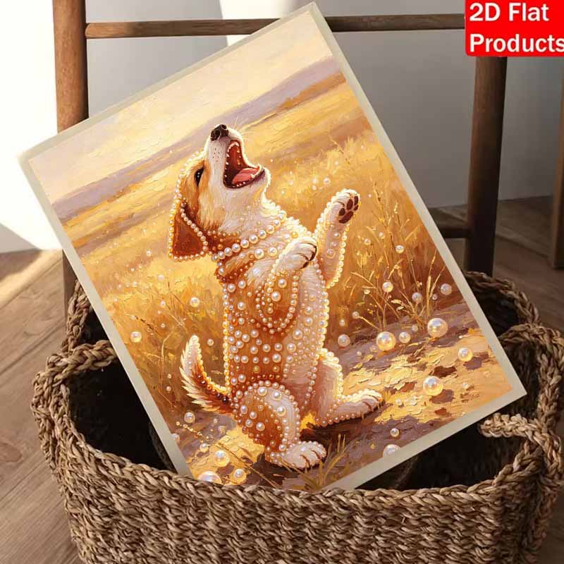 Pearl painting kit Corgi dog art DIY home decoration painting