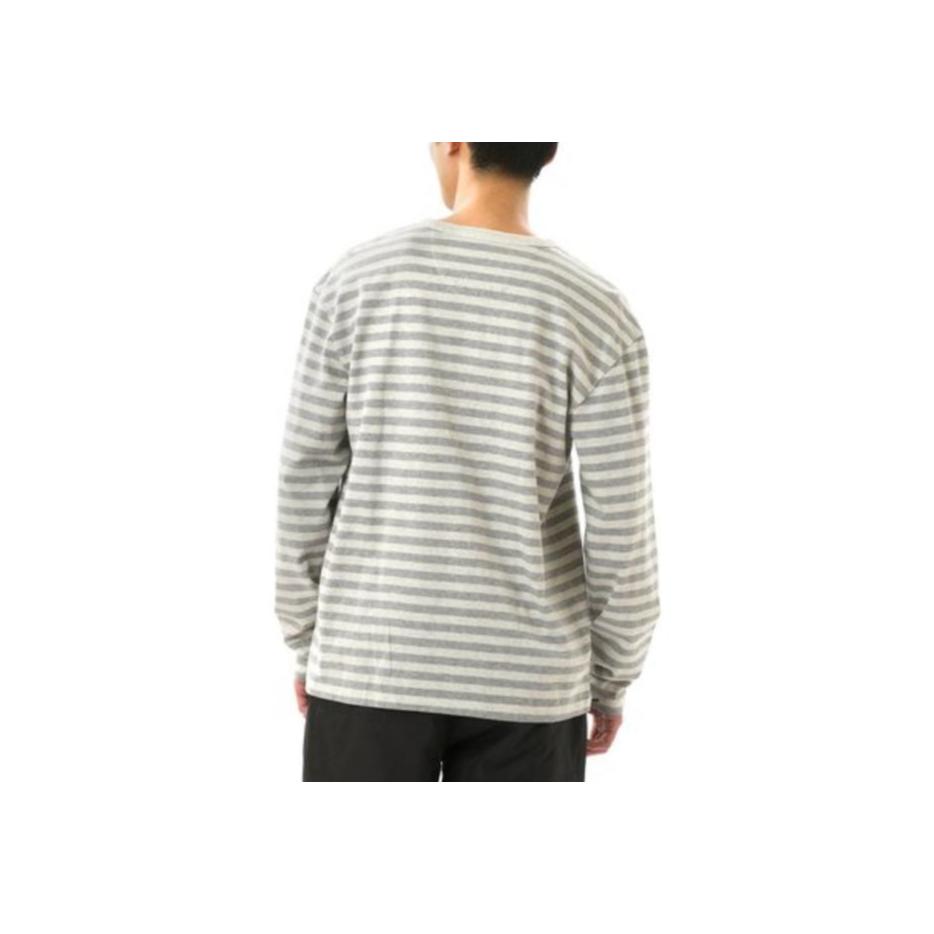 Vans X Sandy Liang Color-Block Striped Crew Neck Long Sleeve T-Shirt Men Tops Oatmeal-Grey VN0A7SDSYT4
