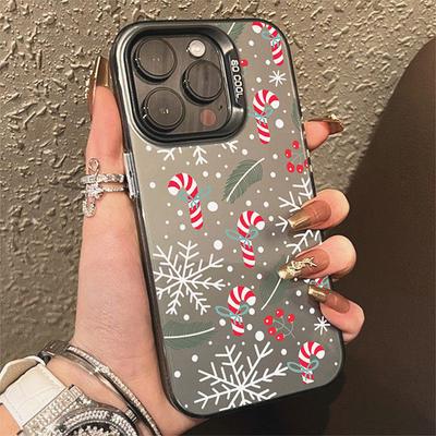 Snowflakes Christmas Electroplate Case For Redmi Note 13 12 11 Pro Plus 5G 12S 11S 11 10S Redmi 13 12C 13C 14C Hard Cover