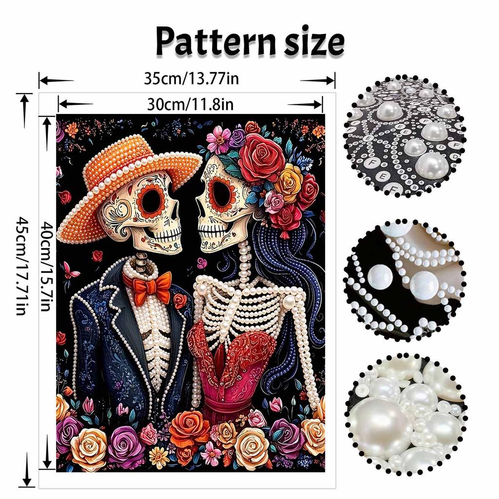 Halloween pearl painting art full pearl handmade diy home decorations couple floral elegant art wall decor wedding gift craft