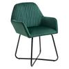 Modern Arm Chair Upholstered Accent Chair with Metal Base for Living Room Green