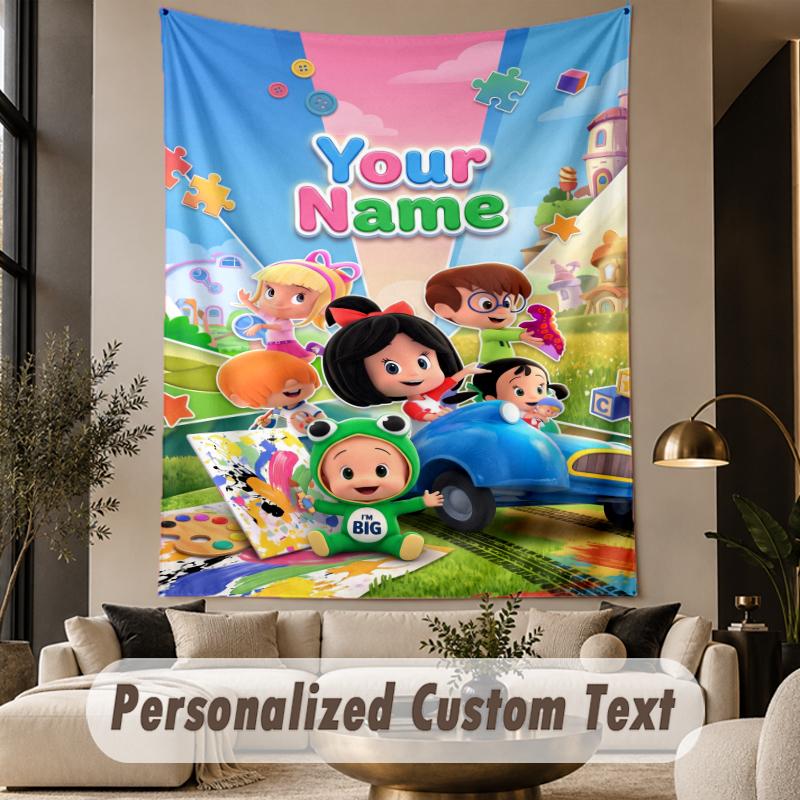 Custom Text Printed Tapestry Cleo & Cuquín Pattern Large Wall Hanging Indoor Room Decor