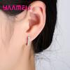 Classic 925 Silver Multicolor Cubic Zircon Small Hoop Earrings for Women Girls Wedding Party Fashion Jewelry Gifts