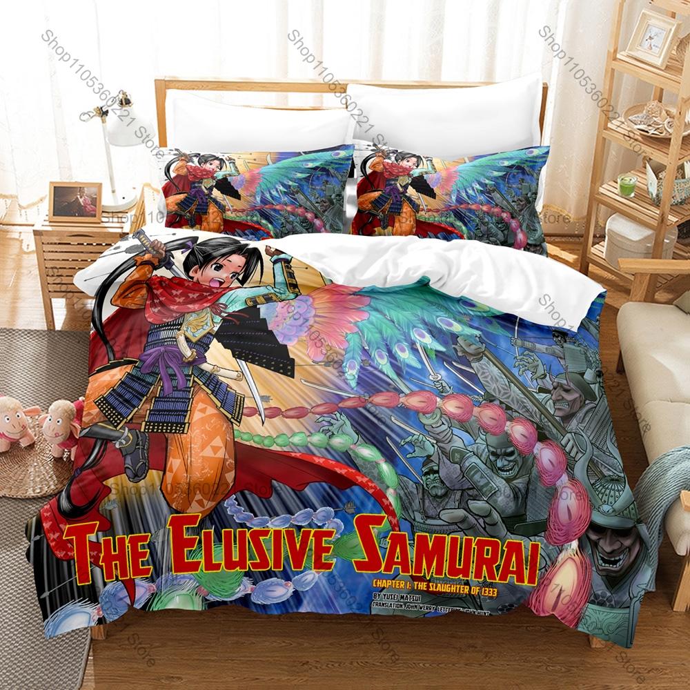 Cool Popular Manga The Elusive Samurai Pattern 3 In 1 Bedding Set Quilt Cover With Two Pillowcases Comfortable Household Bed Sup