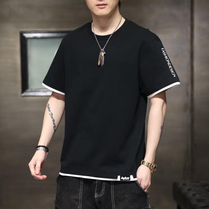 JIAOXIU Men s Plus Size Loose Fit Short Sleeve T-Shirt XL