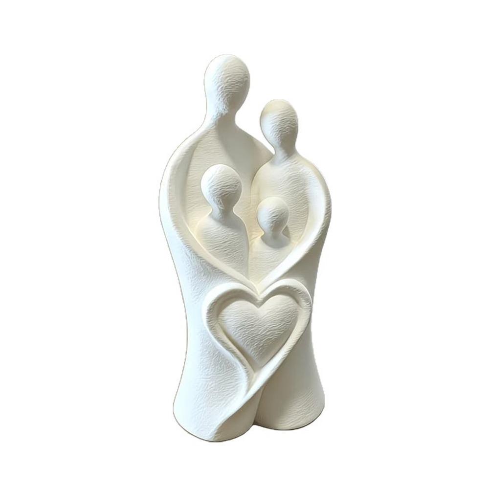 3D Printed Child Hug Heart Art Figurine Unique Minimalist Figure Statue  Desktop Decor