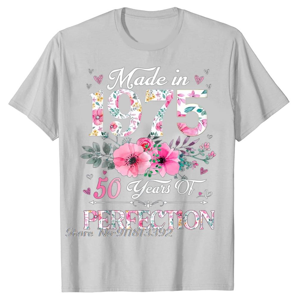 Birthday Gifts Men Women Old Vintage 1975 Party TShirt Mens Clothing Hip Hop Streetwear Cotton T Shirt Fashion Tshirt