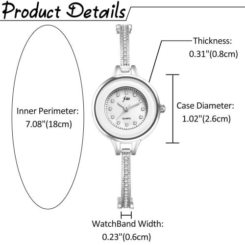 Women's Watch, Bracelet/Bangle, Rhinestone, Analog Display, Waterproof, Popular, Cute, Simple, Stylish, Alloy Quartz Movement, Silver, Birthday, Anniv