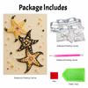 Easy DIY Framed Pearl Bead Painting Kit with Starfish Ocean Theme 3D Sparkling Canvas Art for Home Decoration Gift Idea