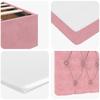 Ottoman Bed with Mattress Pink 140x190 Cm Velvet