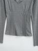 Spicy Girl V-Neck Lace Long Sleeve Slim Top - Women's Spring 2025