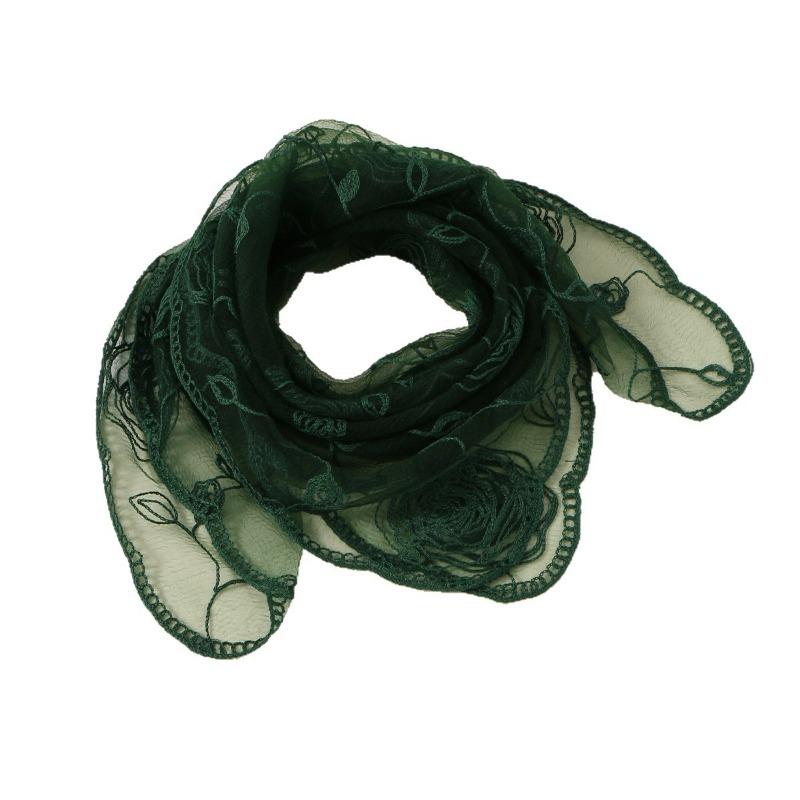 Hot-selling new rose-embroidered polyester square scarf fashion versatile spring, summer and autumn decorative shawl bag headscarf