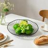 Household Fruit Plate Thickened Iron Fruit Bowl with Large-Capacity Draining Design for Kitchen Counter Anti-Rust Snack and Fruit Holder Tray Home