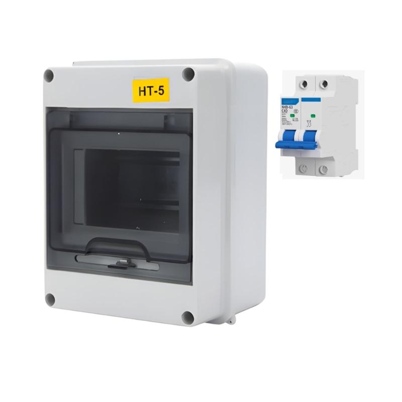 Water Resistant Mounted Electrical Distribution Box With HT5 2P 32A Current Monitor For Indoor Outdoor Usage
