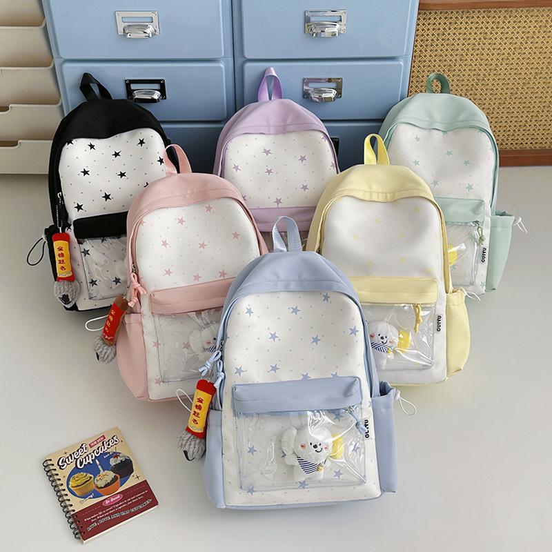 Schoolbag Japanese high-value fresh and sweet cute star backpack 1011 new junior high school students lightweight travel backpack