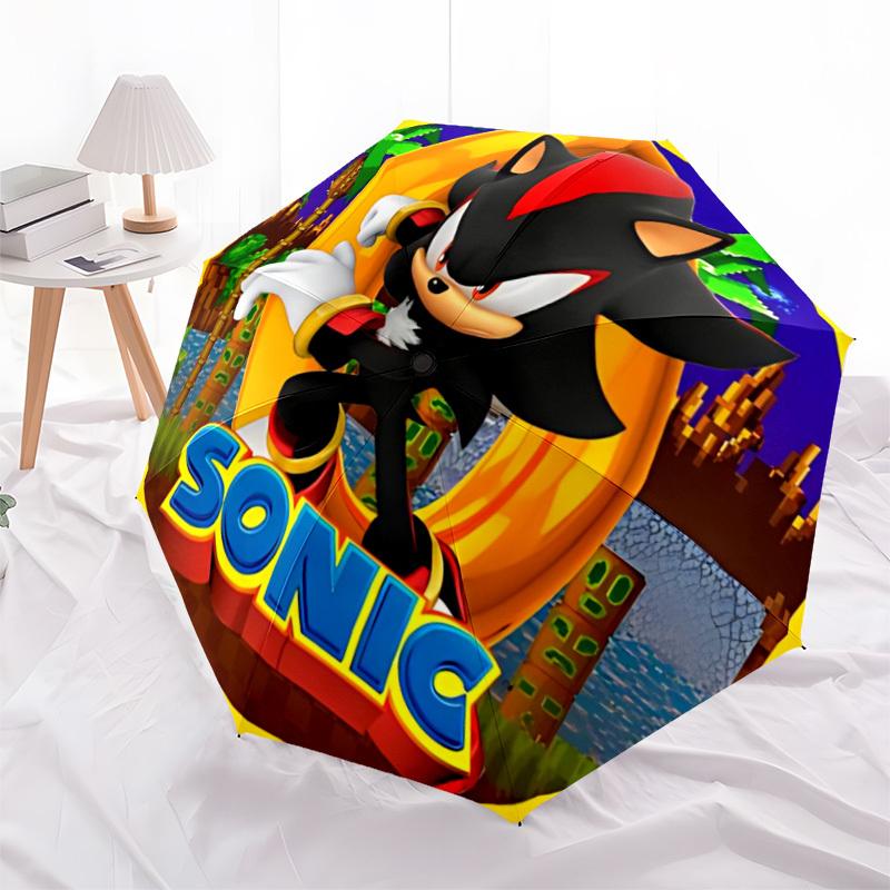 1pc Sonic The Hedgehog Automatic Folding Umbrella - 8-Rib Durable Iron Frame, Compact Portable for Daily Travel, Men & Women yy251125216