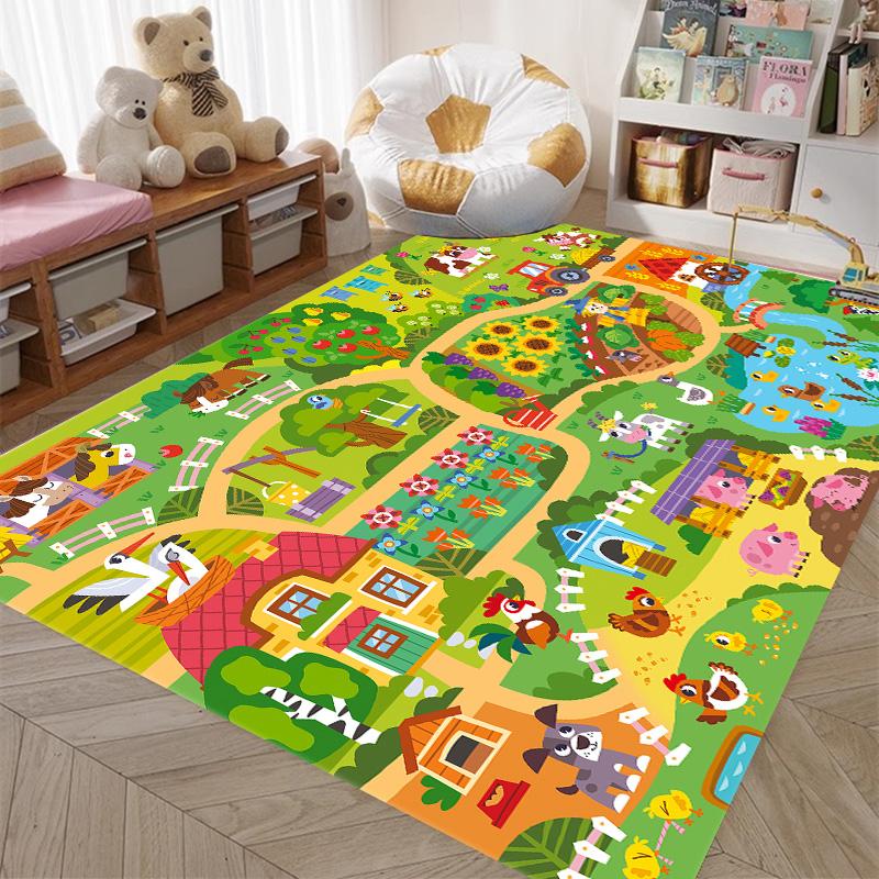 Tappetino da gioco per bambini Autostrada Città Simulazione Traffico Area Gioco Tappeto per Casa Soggiorno Camera da Letto Divano Bambini Tappetino Antiscivolo