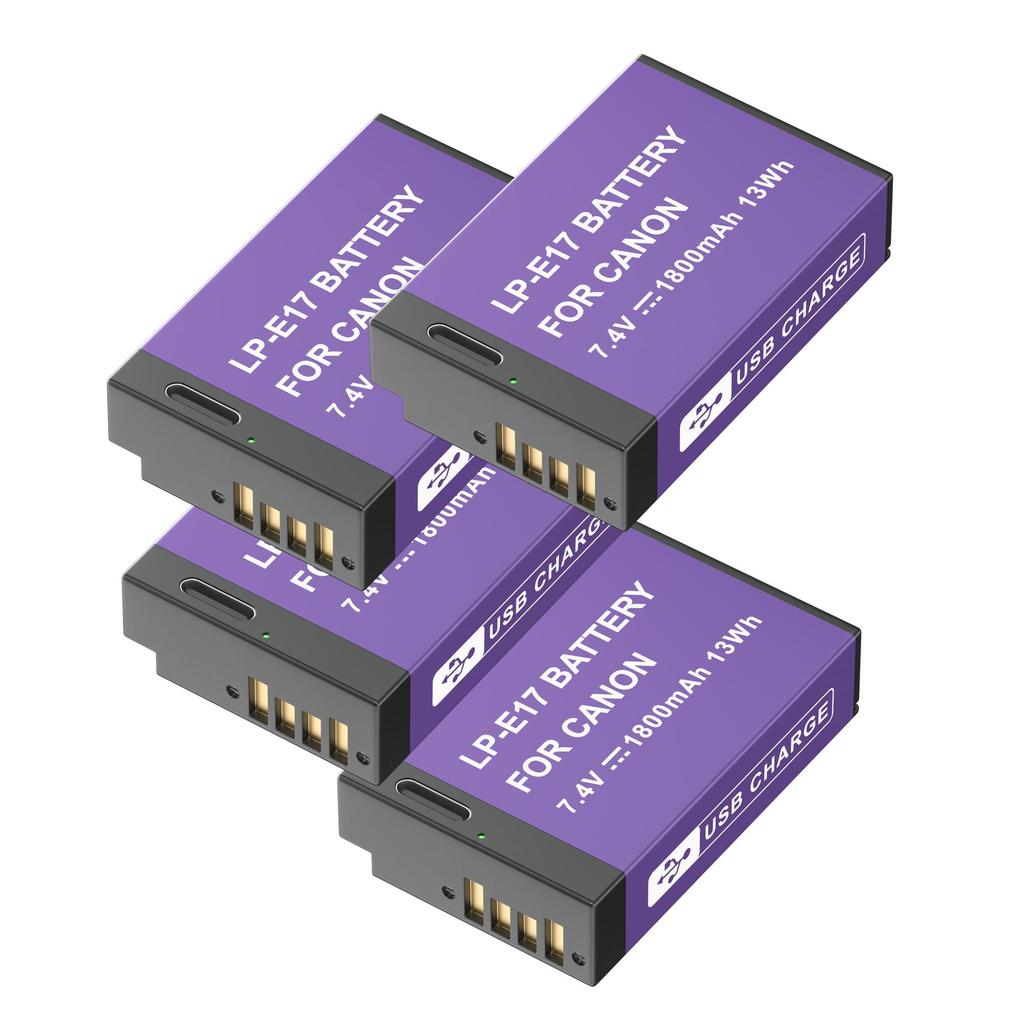 PALO Nová baterie LP-E17 LPE17 LP E17 Typ C nabíjení 1800 mAh pro Canon EOS RP 200 250D M3 M5 M6 750D 760D T6i T6s 800D 8000D 77D Kiss X8i