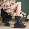 Women's Thick Sole Soft Cowhide Martin Boots with Inside Heel - 2025 Autumn/Winter Fashion Versatile Short Boots