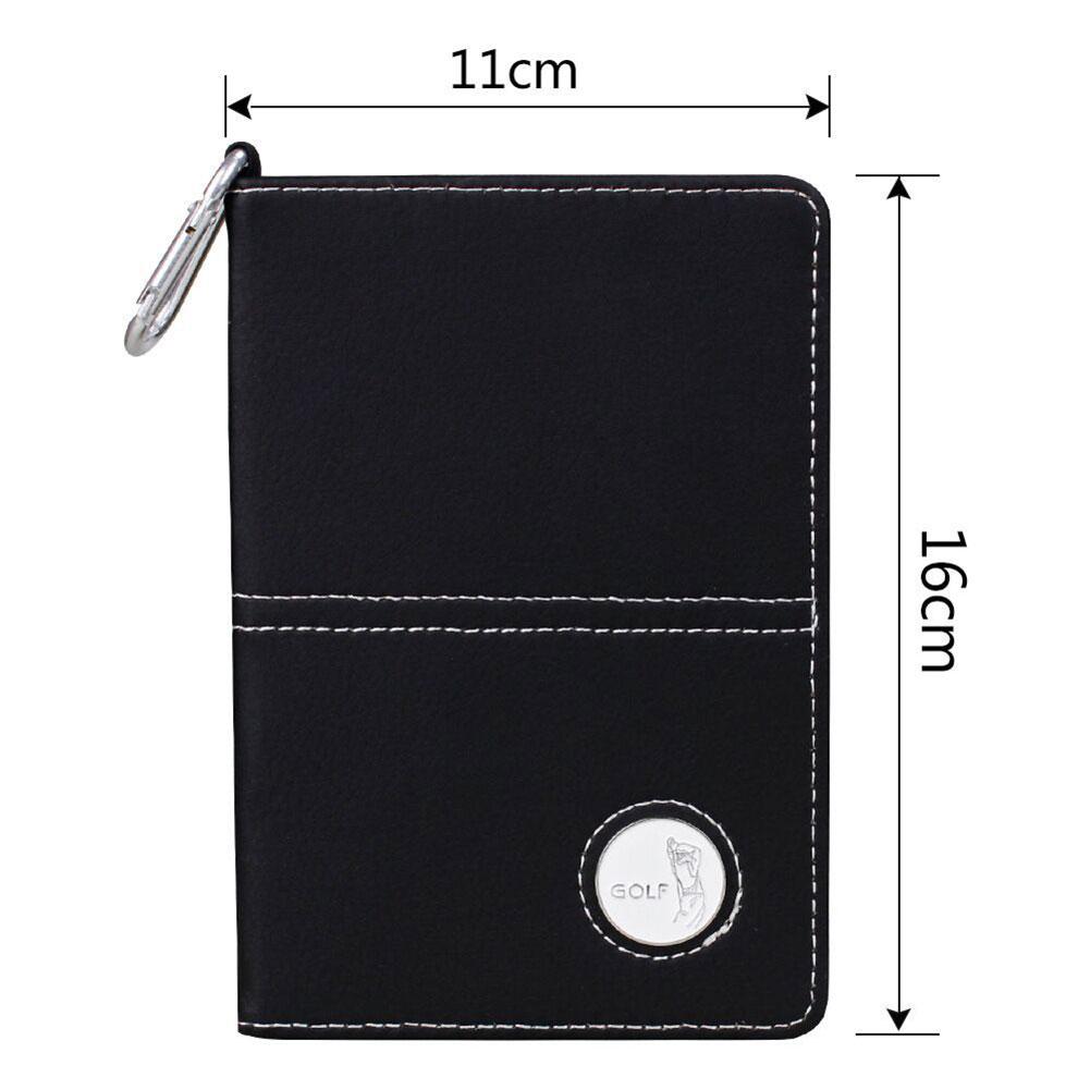PU Leather Golf Scorecard Holder with Hook Ball Marker Golf Score Wallet Golf Yardage-Book Cover for Golf Gift